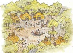 Rule 34 | animal, hut, jomon period, tree, village