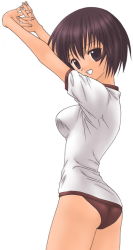 Rule 34 | 1girl, azumanga daiou, brown hair, buruma, gym uniform, kagura, kagura (azumanga daioh), short hair, solo