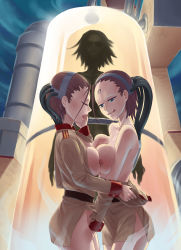 Rule 34 | 2girls, bottomless, grabbing another&#039;s breast, breast press, breasts, brown hair, clone, closed eyes, command and conquer, facial mark, fingering, forehead mark, genderswap, genderswap (mtf), grabbing, green eyes, groping, highres, jiffic, medium breasts, multiple girls, name connection, nipples, no bra, no panties, psychic, red alert 2, saliva, saliva trail, selcest, short hair, steam, symmetrical docking, tongue, topless, undressing, uniform, wrist cuffs, yuri, yuri (c&amp;c)