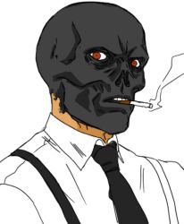 Rule 34 | 1boy, batman (series), black mask (batman), dc comics, looking at viewer, male focus, smoking, solo
