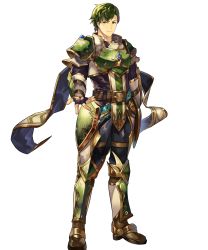 Rule 34 | 1boy, abel (fire emblem), armor, armored boots, boots, fingerless gloves, fire emblem, fire emblem: mystery of the emblem, fire emblem heroes, full body, gloves, green armor, green eyes, green hair, highres, male focus, nintendo, official art, solo, transparent background