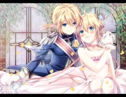 Rule 34 | 1boy, 1girl, blue eyes, brother and sister, collarbone, crossdressing, gloves, kagamine len, kagamine rin, siblings, smile, trap, twins, uutan, vocaloid