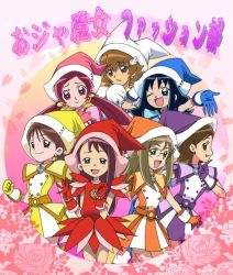 Rule 34 | 6+girls, asuka momoko, asuka momoko (cosplay), bad id, bad pixiv id, blue hair, brown hair, child, company connection, cosplay, fujiwara hazuki, fujiwara hazuki (cosplay), fukushima masaru, gloves, hana, hanasaki tsubomi, harukaze doremi, harukaze doremi (cosplay), harukaze poppu, harukaze poppu (cosplay), hat, heartcatch precure!, kuroda rumiko, kurumi erika, long hair, magical girl, mahou shoujou, makihatayama hana, makihatayama hana (cosplay), multiple girls, myoudouin itsuki, ojamajo doremi, parody, pink hat, precure, purple hair, purple skirt, red hair, sakuma toshiko, sawai naomi, segawa onpu, segawa onpu (cosplay), senoo aiko, senoo aiko (cosplay), shiku nanami, skirt, toei animation, translated, witch, witch hat