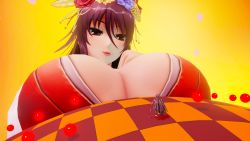 Rule 34 | 2girls, 3d, absurdres, action taimanin, boots, breast envy, breasts, brown hair, cleavage, colored skin, crossover, giant, giantess, hair ornament, highres, huge breasts, japanese clothes, kimono, lipstick, long hair, long twintails, looking at another, looking at viewer, loppybun, makeup, medium breasts, mizuki shiranui, mizuki yukikaze, multiple girls, orange eyes, sega, shiny skin, size difference, sonic (series), standing, taimanin (series), taimanin yukikaze, twintails, very long hair, white skin