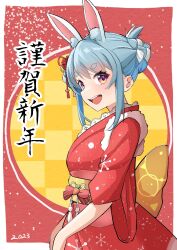 Rule 34 | 1girl, 2023, :d, animal ears, back bow, blue hair, bow, braid, braided bun, breasts, carrot, double bun, flower, from side, hair bun, hair flower, hair ornament, happy new year, hololive, japanese clothes, kanzashi, kimono, kimono skirt, kimura mitsuki, lace, lace-trimmed kimono, lace trim, large bow, looking at viewer, looking to the side, multicolored hair, nengajou, new year, official alternate costume, official alternate hairstyle, open mouth, orange eyes, rabbit-shaped pupils, rabbit ears, rabbit girl, red background, red kimono, short eyebrows, short kimono, sidelocks, sleeves rolled up, small breasts, smile, solo, streaked hair, symbol-shaped pupils, tassel, tassel hair ornament, tasuki, teeth, thick eyebrows, two-tone hair, upper teeth only, usada pekora, usada pekora (new year), virtual youtuber, white hair