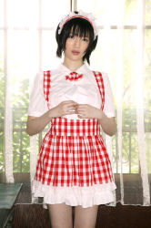 Rule 34 | apron, asian, cosplay, hairband, highres, morishita yuuri, photo (medium), waitress