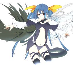 Rule 34 | 1girl, angel wings, arc system works, blue hair, dizzy (guilty gear), female focus, guilty gear, highres, image sample, pixiv sample, resized, simple background, smile, solo, tail, white background, wings