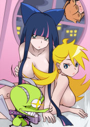 Rule 34 | 10s, 2girls, breasts, brief (psg), chuck (psg), covering privates, large breasts, multiple girls, nude, nude cover, panty &amp; stocking with garterbelt, panty (psg), stocking (psg)