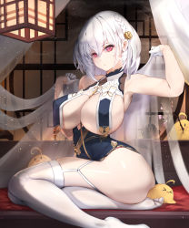 Rule 34 | &gt; &lt;, 1girl, :|, ahoge, armpits, ass, azur lane, bare shoulders, between breasts, bird, blue dress, braid, branch, breast curtains, breasts, cape, cherry blossoms, chick, chinese clothes, cleavage, cleavage cutout, closed mouth, clothing cutout, collared dress, covered erect nipples, covered navel, curvy, dress, expressionless, female focus, flower, full body, garter straps, gloves, hair between eyes, hair flower, hair ornament, hands up, highres, hip vent, holding, holding branch, holding cape, holding clothes, huge breasts, lantern, large breasts, looking at viewer, manjuu (azur lane), medium hair, official alternate costume, pelvic curtain, pink eyes, revealing clothes, see-through, see-through sleeves, side braid, side cutout, sideboob, silver hair, sirius (azur lane), sirius (azure horizons) (azur lane), sitting, sitting on animal, skindentation, sleeveless, sleeveless dress, solo, sonaworld, thighhighs, thighs, white gloves, white thighhighs, wide hips, yokozuwari