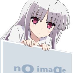 Rule 34 | 10s, 1girl, absolute duo, ahoge, grey hair, long hair, mugen ouka, no image, pink eyes, pixiv, red eyes, simple background, solo, vector trace, white background, yurie sigtuna