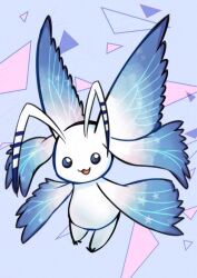 Rule 34 | antennae, blue eyes, bug, butterfly, butterfly wings, digimon, digimon (creature), insect, insect wings, morphomon, open mouth, wings