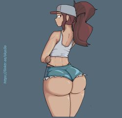 Rule 34 | apricorn(artist), ass, creatures (company), game freak, highres, hilda (pokemon), huge ass, nintendo, pokemon, pokemon bw, self-upload, short shorts, shorts, skysea, thick thighs, thighs, thong