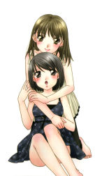 Rule 34 | 2girls, black hair, fujimori hitomi, hug, kobayashi nana, kuchibiru tameiki sakurairo, morinaga milk, multiple girls