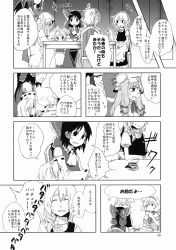 6+girls alice_margatroid child comic female_focus greyscale hakurei_reimu highres izayoi_sakuya kirisame_marisa koakuma monochrome multiple_girls patchouli_knowledge takishima_asaka touhou translation_request aged_down