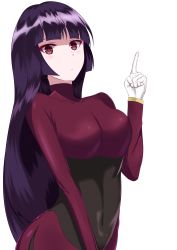 Rule 34 | 1girl, absurdres, breasts, closed mouth, creatures (company), game freak, gloves, gym leader, highres, large breasts, long hair, looking at viewer, nether melody, nintendo, pokemon, pokemon rgby, purple hair, red eyes, sabrina (pokemon), simple background, solo, very long hair, white background