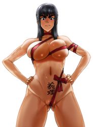 Rule 34 | 1girl, bow, breasts, highres, kill la kill, kiryuuin satsuki, large breasts, looking at viewer, naked ribbon, ribbon, serious, solo, yamada shiguma