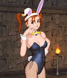 Rule 34 | 3d, alternate costume, animal ears, animated, animated gif, bouncing breasts, breasts, playboy bunny, cleavage, dragon quest, dragon quest viii, jessica albert, leotard, lowres, orange hair, pantyhose, square enix, twintails
