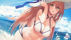 Rule 34 | 4girls, alternate costume, alternate hairstyle, beach, blue sky, breasts, brown hair, character request, cleavage, cloud, cloudy sky, day, five-seven (cruise queen) (girls&#039; frontline), five-seven (girls&#039; frontline), fn five-seven, girls&#039; frontline, green eyes, gun, handgun, large breasts, long hair, looking at viewer, m1 garand (beach princess) (girls&#039; frontline), m1 garand (girls&#039; frontline), multiple girls, ntw-20 (girls&#039; frontline), ntw-20 (op. blazing sun) (girls&#039; frontline), ocean, official alternate costume, official art, pdw-caliber pistol, sky, solo focus, source request, springfield (girls&#039; frontline), springfield (stirring mermaid) (girls&#039; frontline), suisai (suisao), swimsuit, water gun, weapon