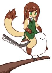Rule 34 | brown hair, furry, green eyes, long hair, ohakotome, open mouth, weasel