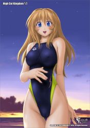 Rule 34 | 2005, arena (company), cameltoe, competition swimsuit, high cut kingdom, nipples, nyanko batake, one-piece swimsuit, sky, swimsuit