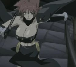 Rule 34 | 00s, 60fps, animated, anime screenshot, bouncing breasts, breasts, dainapp, grenadier (manga), gun, large breasts, looping animation, lowres, oomido setsuna, red hair, running, stairs, third-party edit, video, weapon
