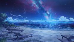 Rule 34 | artist name, beach, bush, cloud, collaboration, copyright name, copyright request, grass, highres, horizon, lake, night, night sky, outdoors, sand, scenery, sky, star (sky), starry sky, surafin, troncill, water