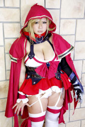 Rule 34 | 1girl, asian, blonde hair, breasts, brooch, chouzuki maryou, cleavage, cosplay, green eyes, highres, hip focus, jewelry, large breasts, photo (medium), plump, queen&#039;s blade, queen&#039;s blade grimoire, solo, thick thighs, thighs, wide hips, zara (queen&#039;s blade), zara (queen&#039;s blade) (cosplay)