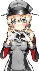 Rule 34 | 1girl, angie bunnie, commission, heart, heart-shaped pupils, heart hands, highres, kantai collection, prinz eugen (kancolle), solo, symbol-shaped pupils