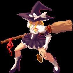Rule 34 | 1girl, broom, female focus, full body, hat, high heels, kirisame marisa, lowres, pixel art, shoes, solo, touhou, transparent background, witch, witch hat, yoshimoto (dear life)