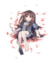 Rule 34 | 1girl, bandages, deemo, full body, girl (deemo), hospital gown, looking up, solo, tears, transparent background, yangcho (lij0216sr)