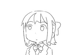 Rule 34 | 1girl, animated, animated gif, blinking, female focus, lowres, monochrome, open mouth, original, satsuyo, short hair, solo, surprised