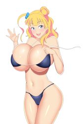 Rule 34 | 1girl, bikini, blonde hair, breasts, galko, huge breasts, oshiete! galko-chan, swimsuit