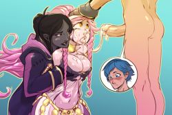 Rule 34 | 1boy, 2girls, after fellatio, ass, assist, bisexual female, blue hair, breast hold, breasts, c-smut-run, chrom (fire emblem), cleavage, clothed female nude male, cum, cum in mouth, cum string, dark persona, erection, facial, ffm threesome, fire emblem, fire emblem awakening, group sex, hand on another&#039;s head, long hair, multiple girls, nintendo, nude, olivia (fire emblem), open mouth, parted lips, penis, pink hair, red eyes, robin (female) (fire emblem), robin (fire emblem), robin (male) (fire emblem), sexual coaching, threesome, yellow eyes