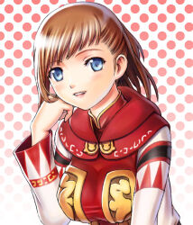Rule 34 | 1girl, :d, adventurer (ff11), blue eyes, blue pupils, brown hair, final fantasy, final fantasy xi, hand up, hume, long sleeves, open mouth, ringed eyes, robe, short hair, smile, solo, taisai soft, taut clothes, teeth, upper body, upper teeth only, white mage (final fantasy)