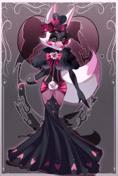 Rule 34 | 1girl, android, bow, dress, five nights at freddy&#039;s, flower, fox, highres, hook, lipstick, makeup, mangle, rotodisk, tail