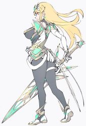 Rule 34 | 1girl, aegis sword (xenoblade), blonde hair, breasts, highres, large breasts, long hair, mythra (massive melee) (xenoblade), mythra (xenoblade), solo, ug333333, very long hair, xenoblade chronicles (series), xenoblade chronicles 2, yellow eyes