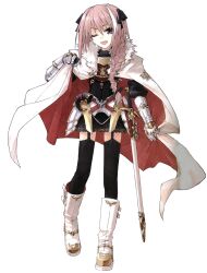 Rule 34 | 1boy, armor, armored skirt, astolfo (fate), black bow, black thighhighs, boots, bow, braid, cape, cape hold, chain, chainmail, cross, earrings, emblem, fang, fate/apocrypha, fate (series), fur-trimmed cape, fur trim, garter straps, gauntlets, gold chain, hair between eyes, hair bow, highres, horn (instrument), jewelry, konoe ototsugu, leg up, long hair, male focus, multicolored hair, official art, one eye closed, pink hair, purple eyes, scabbard, sheath, simple background, single braid, single earring, solo, standing, standing on one leg, streaked hair, sword, thighhighs, transparent background, trap, two-sided cape, two-sided fabric, weapon, white cape, white footwear, white fur, white hair, zettai ryouiki