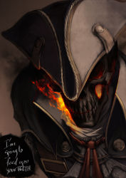 Rule 34 | 1boy, arms behind back, ascot, assassin&#039;s creed, assassin&#039;s creed (series), assassin&#039;s creed iii, aura, belt, boots, cape, captainberunov, coat, dark aura, english text, fire, fusion, ghost rider, glowing, hat, haytham kenway, male focus, pants, parody, sash, skull, solo, tricorne