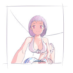 Rule 34 | 10s, 2girls, absurdres, bent over, bikini, grabbing another&#039;s breast, breasts, cleavage, girl on top, grabbing, gridman universe, highres, looking at another, medium breasts, multiple girls, shinjou akane, ssss.gridman, swimsuit, takarada rikka, yuri