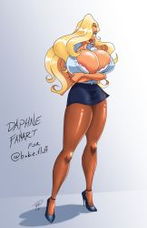 Rule 34 | 1girl, 2021, armaron (artist), arms under breasts, artist name, blonde hair, blue eyes, blue footwear, blue high heels, blue skirt, bra, bra peek, bra slip, breasts, brown pantyhose, bursting breasts, buttons, character name, cleavage, collarbone, contrapposto, crossed arms, curvy, earrings, eyebrows, eyelashes, female focus, fingernails, full body, hair over one eye, high heels, hoop earrings, huge breasts, huge hair, impossible clothes, impossible shirt, jewelry, kneecaps, knees, legs, lips, lipstick, long fingernails, long hair, long legs, looking at viewer, makeup, mascara, microskirt, miniskirt, narrow waist, naughty face, office, office lady, one eye covered, original, pantyhose, pencil skirt, puckered lips, red lips, revealing clothes, shadow, shiny clothes, shiny footwear, shiny legwear, shiny skin, shirt, short sleeves, signature, simple background, skin tight, skindentation, skirt, solo, standing, thick lips, thick thighs, thighs, tight microskirt, tight miniskirt, unbuttoned, unbuttoned shirt, underwear, wavy hair, white background, white bra, white shirt, wide hips