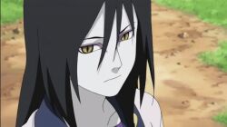 aged_down animated animated_gif black_hair frown hair_between_eyes japanese_clothes kimono long_hair looking_at_viewer looking_away_from_viewer looping_animation male_focus naruto_(series) naruto_shippuuden orochimaru_(naruto) outdoors pale_skin slit_pupils solo yellow_eyes