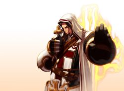 Rule 34 | 00s, artist request, belt, cross, crusader (ragnarok online), dungeon and fighter, facial hair, gloves, goatee, long hair, male focus, male priest (dungeon and fighter)