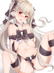 Rule 34 | 1136002526, 1girl, absurdres, azur lane, bad id, bad pixiv id, bare shoulders, black ribbon, blush, bound, breasts, brown hair, censored, cum, cum in pussy, cum on body, cum on lower body, cum on stomach, cum on upper body, detached collar, formidable (azur lane), hair ribbon, highres, large breasts, long hair, looking at viewer, naked ribbon, navel, open mouth, pussy, red eyes, ribbon, saliva, simple background, sitting, solo, tied up, twintails, two-tone ribbon, very long hair, white background, white ribbon