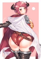 Rule 34 | 10s, 1girl, alternate breast size, animal ears, ass, boots, breasts, cow ears, cow horns, draph, earrings, eno yukimi, granblue fantasy, horns, huge ass, huge breasts, jewelry, short hair, solo focus, sturm (granblue fantasy), thick thighs, thigh boots, thighhighs, thighs, wedgie