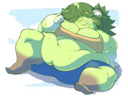 Rule 34 | 1girl, absurdres, blush, breasts, fat, highres, huge breasts, monster girl, obese, plant, plant girl, yosioka san