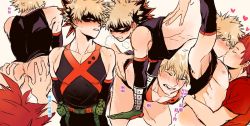 Rule 34 | 10s, 2boys, anal, angry, armpits, arms up, artist request, ass, bakugou katsuki, blonde hair, blush, boku no hero academia, clenched teeth, closed eyes, clothed sex, drooling, fingering, kirishima eijirou, kiss, male focus, male penetrated, mask, multiple boys, nipples, red eyes, red hair, sex, shirt, spiked hair, sweat, tears, teeth, yaoi