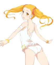 Rule 34 | 00s, 1girl, ass, bad id, bad pixiv id, blonde hair, casual one-piece swimsuit, kasugano urara (yes! precure 5), minatsuki randoseru, one-piece swimsuit, precure, solo, swimsuit, twintails, yellow eyes, yes! precure 5