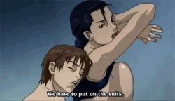 Rule 34 | 00s, 1girl, animated, animated gif, arms up, breast press, breasts, gantz, implied sex, kurono kei, large breasts, lowres, open mouth, sakuraoka sei, sex, sex from behind, standing, standing sex, text focus, vaginal