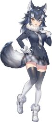 Rule 34 | 1girl, game cg, grey wolf (kemono friends), kemono friends, kemono friends kingdom, long hair, looking at viewer, official art, solo, tachi-e, transparent background