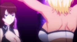Rule 34 | 2girls, animated, animated gif, ass, blonde hair, bouncing breasts, breasts, gravel (masou gakuen hxh), large breasts, masou gakuen hxh, multiple girls, nipples, restrained, sword, weapon, zelshione